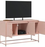 VidaXL Tv-meubel 100,5x39x60,5 cm staal roze
