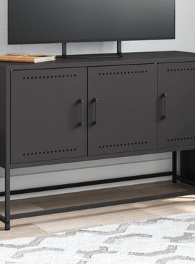 VidaXL Tv-meubel 100,5x39x60,5 cm staal zwart