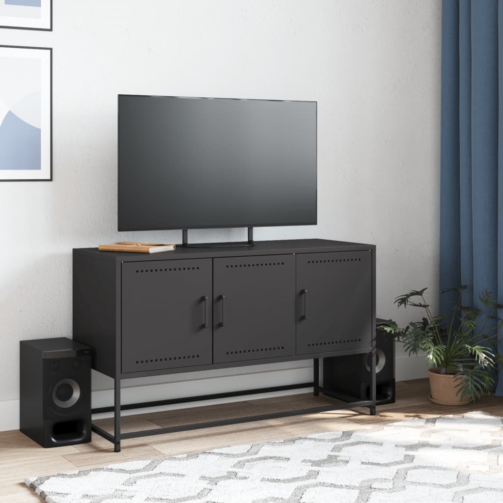 VidaXL Tv-meubel 100,5x39x60,5 cm staal zwart