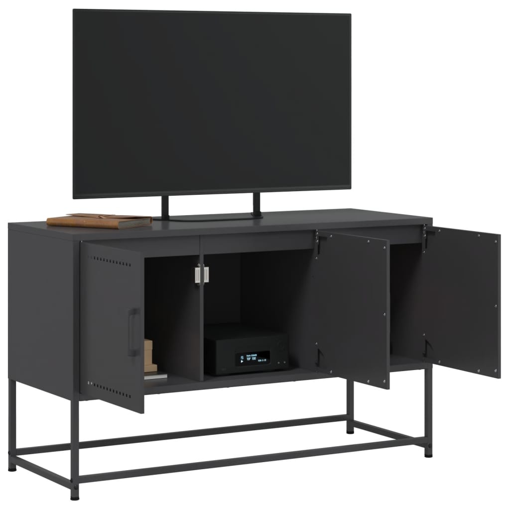VidaXL Tv-meubel 100,5x39x60,5 cm staal zwart