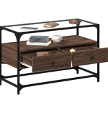 VidaXL Tv-meubel met glazen blad 80x35x51 cm hout bruin eikenkleurig