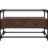 VidaXL Tv-meubel met glazen blad 80x35x51 cm hout bruin eikenkleurig