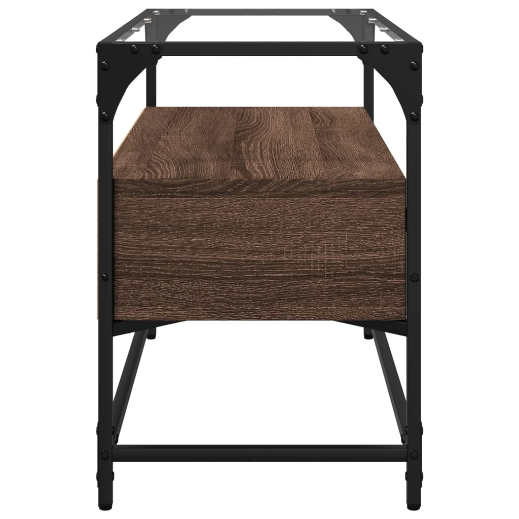 VidaXL Tv-meubel met glazen blad 80x35x51 cm hout bruin eikenkleurig