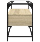 VidaXL Tv-meubel met glazen blad 80x35x51 cm hout sonoma eikenkleurig