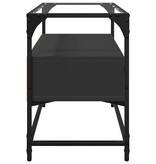 VidaXL Tv-meubel met glazen blad 80x35x51 cm bewerkt hout zwart