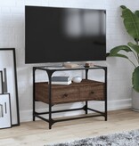VidaXL Tv-meubel met glazen blad 60x35x51 cm hout bruin eikenkleurig
