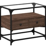 VidaXL Tv-meubel met glazen blad 60x35x51 cm hout bruin eikenkleurig