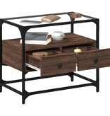 VidaXL Tv-meubel met glazen blad 60x35x51 cm hout bruin eikenkleurig