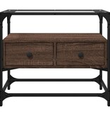 VidaXL Tv-meubel met glazen blad 60x35x51 cm hout bruin eikenkleurig
