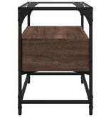 VidaXL Tv-meubel met glazen blad 60x35x51 cm hout bruin eikenkleurig