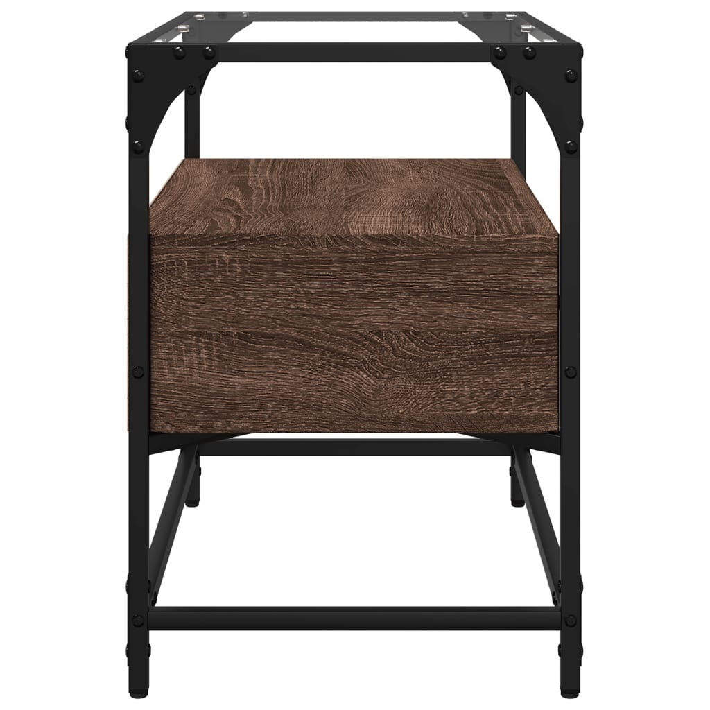 VidaXL Tv-meubel met glazen blad 60x35x51 cm hout bruin eikenkleurig