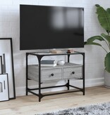 VidaXL Tv-meubel met glazen blad 60x35x51 cm bewerkt hout grijs sonoma