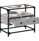 VidaXL Tv-meubel met glazen blad 60x35x51 cm bewerkt hout grijs sonoma
