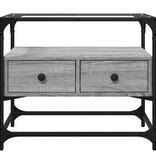 VidaXL Tv-meubel met glazen blad 60x35x51 cm bewerkt hout grijs sonoma