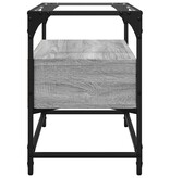 VidaXL Tv-meubel met glazen blad 60x35x51 cm bewerkt hout grijs sonoma