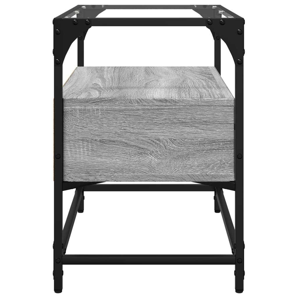 VidaXL Tv-meubel met glazen blad 60x35x51 cm bewerkt hout grijs sonoma