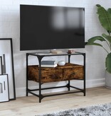 VidaXL Tv-meubel met glazen blad 60x35x51 cm hout gerookt eikenkleurig