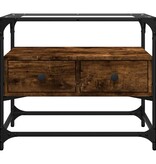 VidaXL Tv-meubel met glazen blad 60x35x51 cm hout gerookt eikenkleurig
