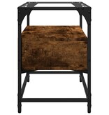 VidaXL Tv-meubel met glazen blad 60x35x51 cm hout gerookt eikenkleurig