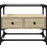 VidaXL Tv-meubel met glazen blad 60x35x51 cm bewerkt hout sonoma eiken