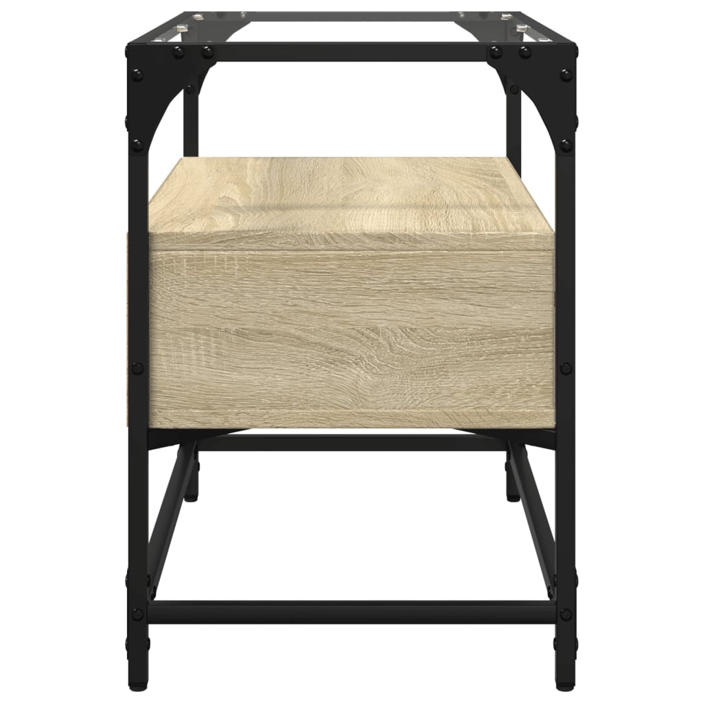 VidaXL Tv-meubel met glazen blad 60x35x51 cm bewerkt hout sonoma eiken