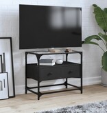 VidaXL Tv-meubel met glazen blad 60x35x51 cm bewerkt hout zwart