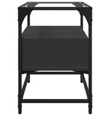 VidaXL Tv-meubel met glazen blad 60x35x51 cm bewerkt hout zwart
