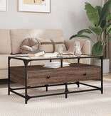 VidaXL Salontafel met glazen blad 98,5x50x45 cm sonoma eiken staal