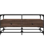 VidaXL Salontafel met glazen blad 98,5x50x45 cm sonoma eiken staal