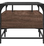 VidaXL Salontafel met glazen blad 98,5x50x45 cm sonoma eiken staal