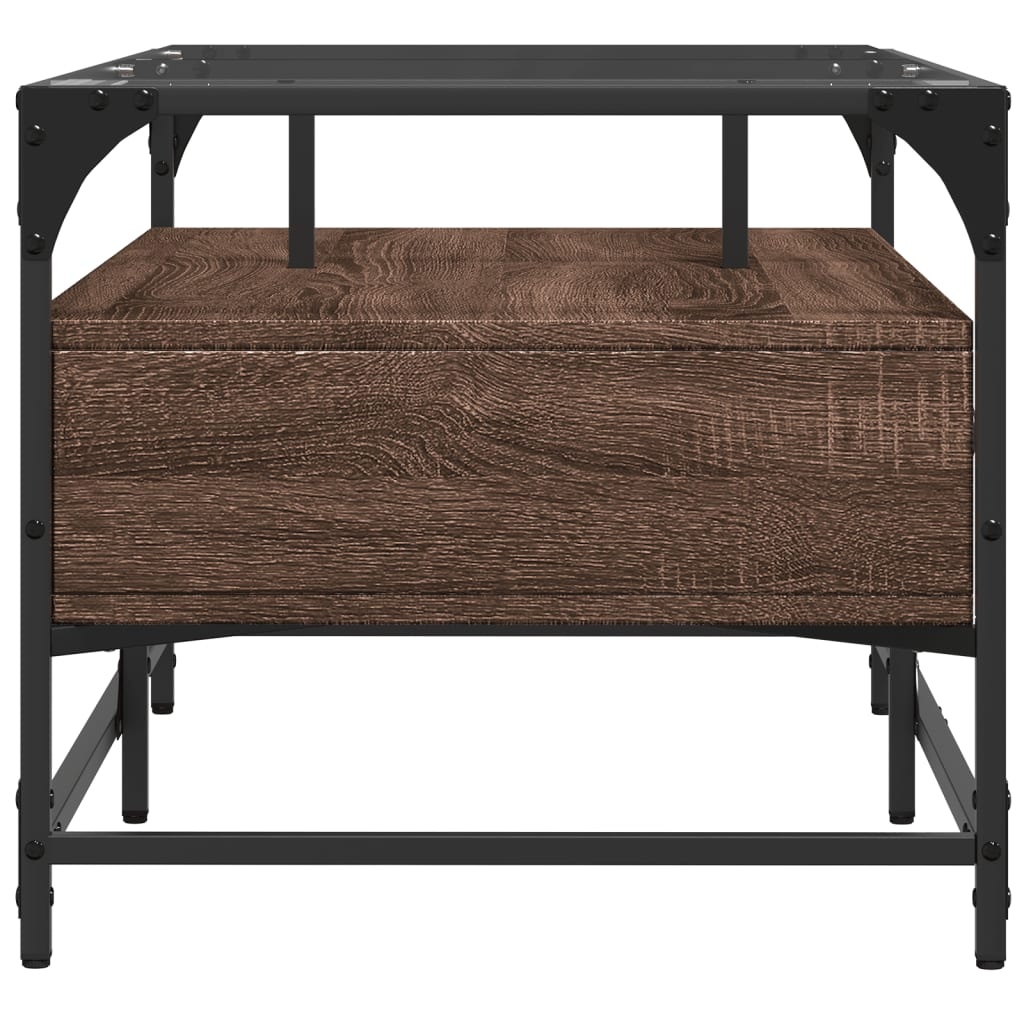 VidaXL Salontafel met glazen blad 98,5x50x45 cm sonoma eiken staal