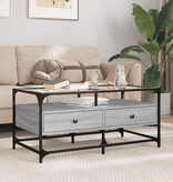 VidaXL Salontafel met glazen blad 98,5x50x45 cm staal