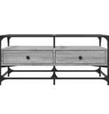 VidaXL Salontafel met glazen blad 98,5x50x45 cm staal