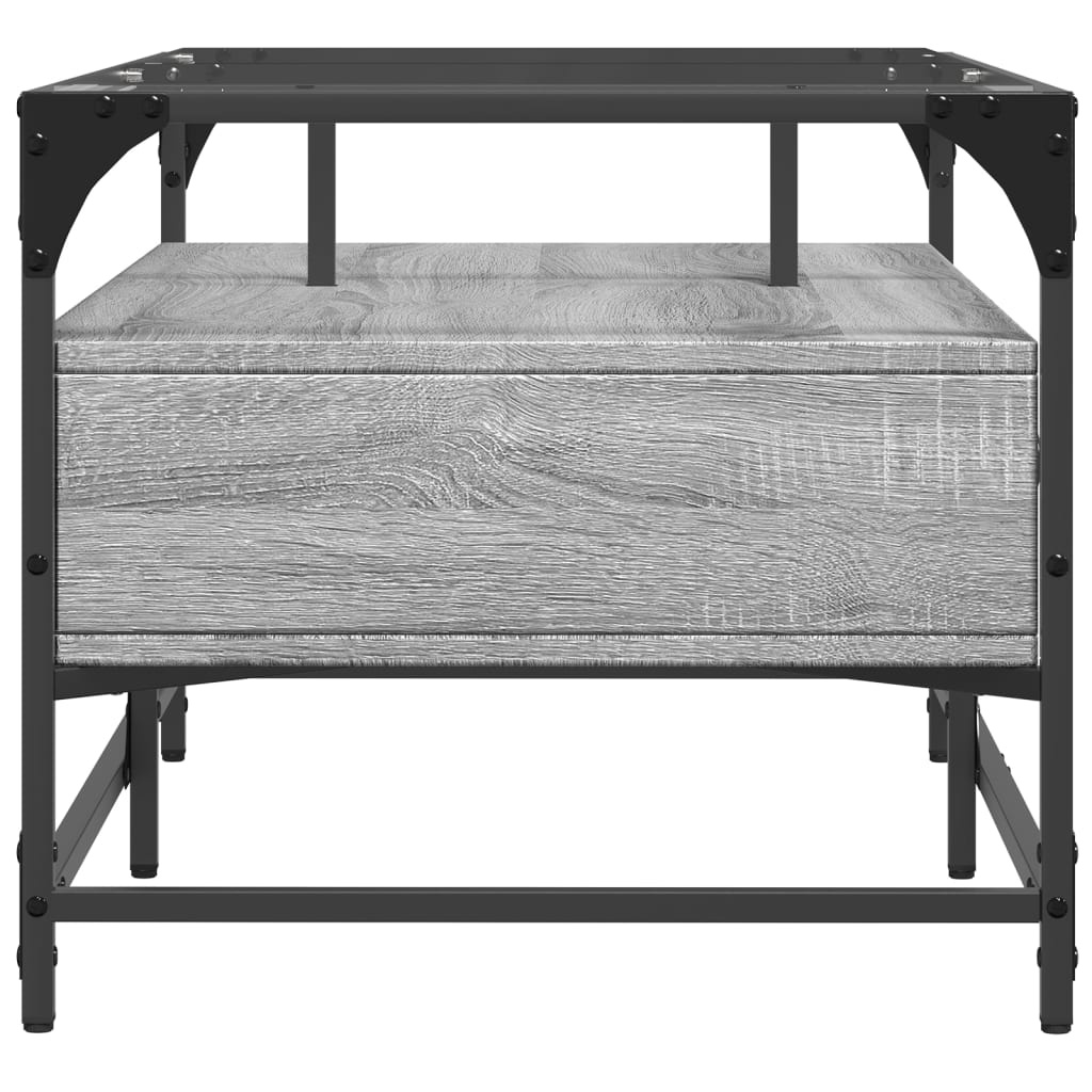 VidaXL Salontafel met glazen blad 98,5x50x45 cm staal