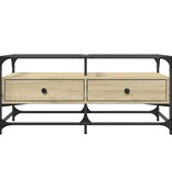 VidaXL Salontafel met glazen blad 98,5x50x45 cm sonoma eiken staal