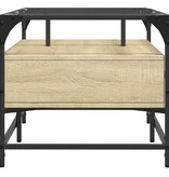 VidaXL Salontafel met glazen blad 98,5x50x45 cm sonoma eiken staal
