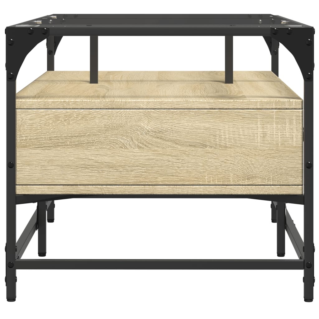 VidaXL Salontafel met glazen blad 98,5x50x45 cm sonoma eiken staal