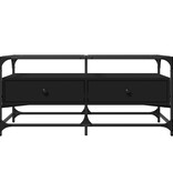 VidaXL Salontafel met zwart glazen blad 98,5x50x45 cm staal