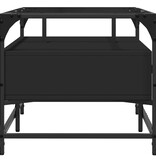 VidaXL Salontafel met zwart glazen blad 98,5x50x45 cm staal