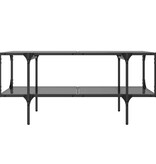 VidaXL Salontafel met zwart glazen blad 98,5x50x45 cm staal