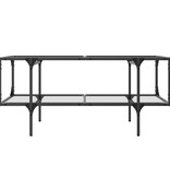 VidaXL Salontafel met transparant glazen blad 98,5x50x45 cm staal