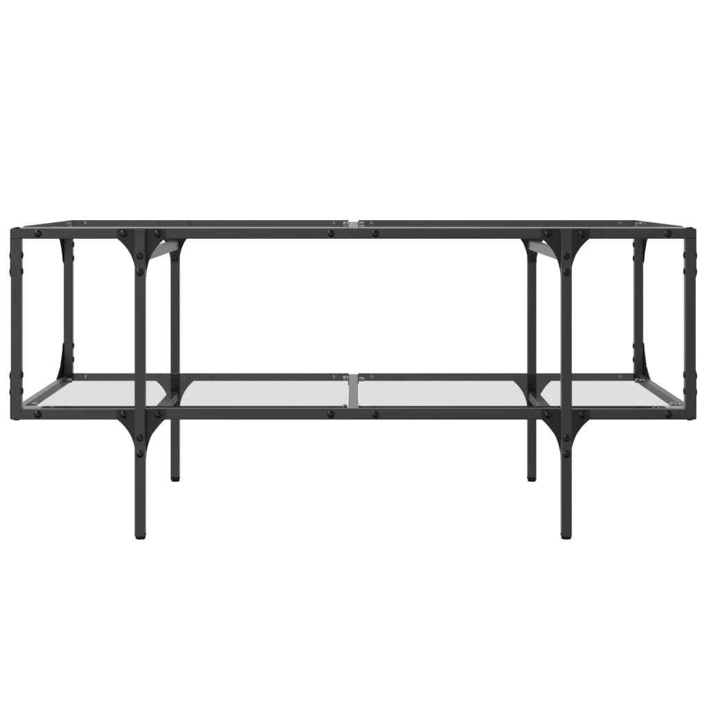 VidaXL Salontafel met transparant glazen blad 98,5x50x45 cm staal