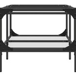 VidaXL Salontafel met transparant glazen blad 98,5x50x45 cm staal
