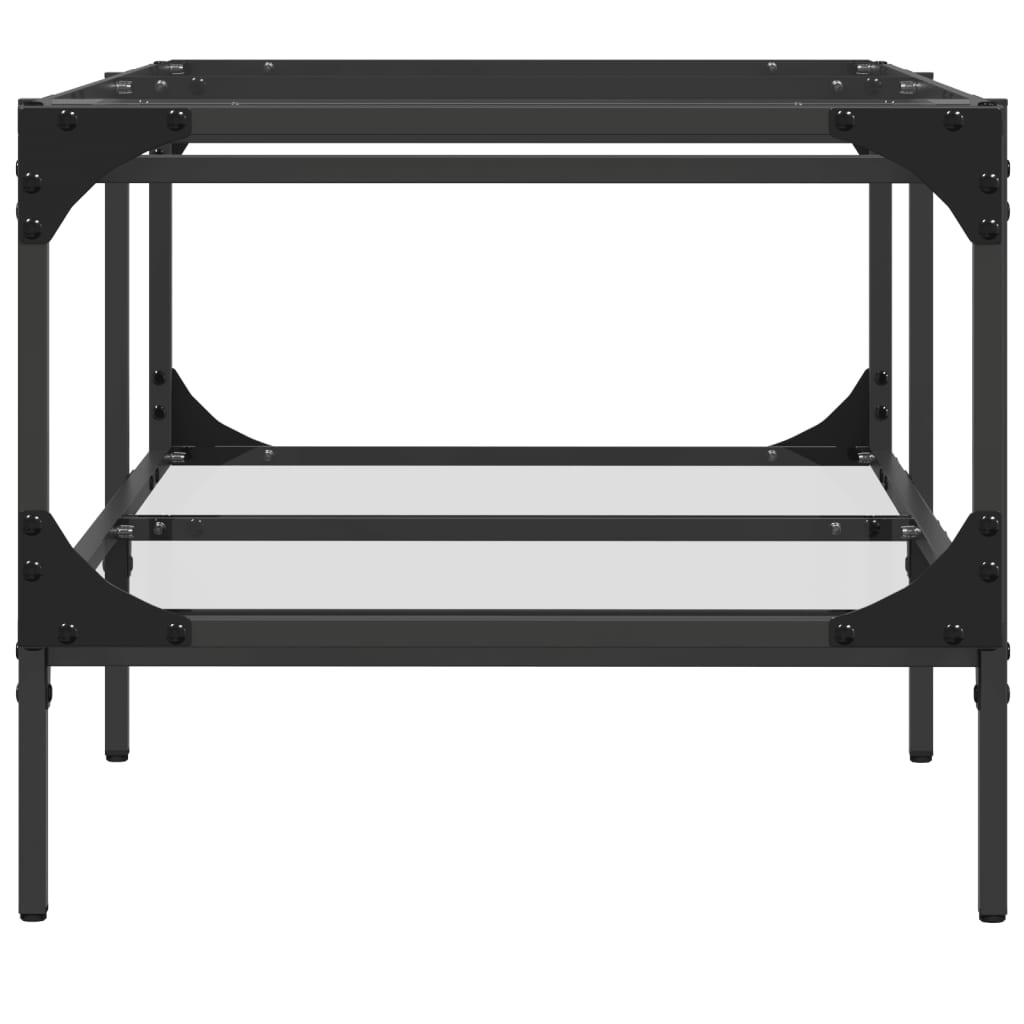 VidaXL Salontafel met transparant glazen blad 98,5x50x45 cm staal