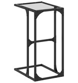 VidaXL Bijzettafel met transparant glazen blad 40x30x61,5 cm staal