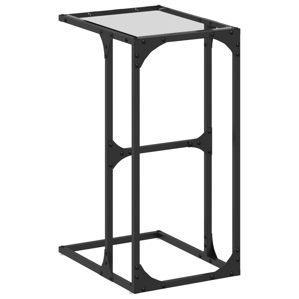 VidaXL Bijzettafel met transparant glazen blad 40x30x61,5 cm staal