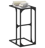 VidaXL Bijzettafel met transparant glazen blad 40x30x61,5 cm staal