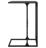 VidaXL Bijzettafel met transparant glazen blad 40x30x61,5 cm staal