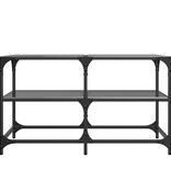 VidaXL Salontafel met zwart glazen blad 78,5x40x45 cm staal