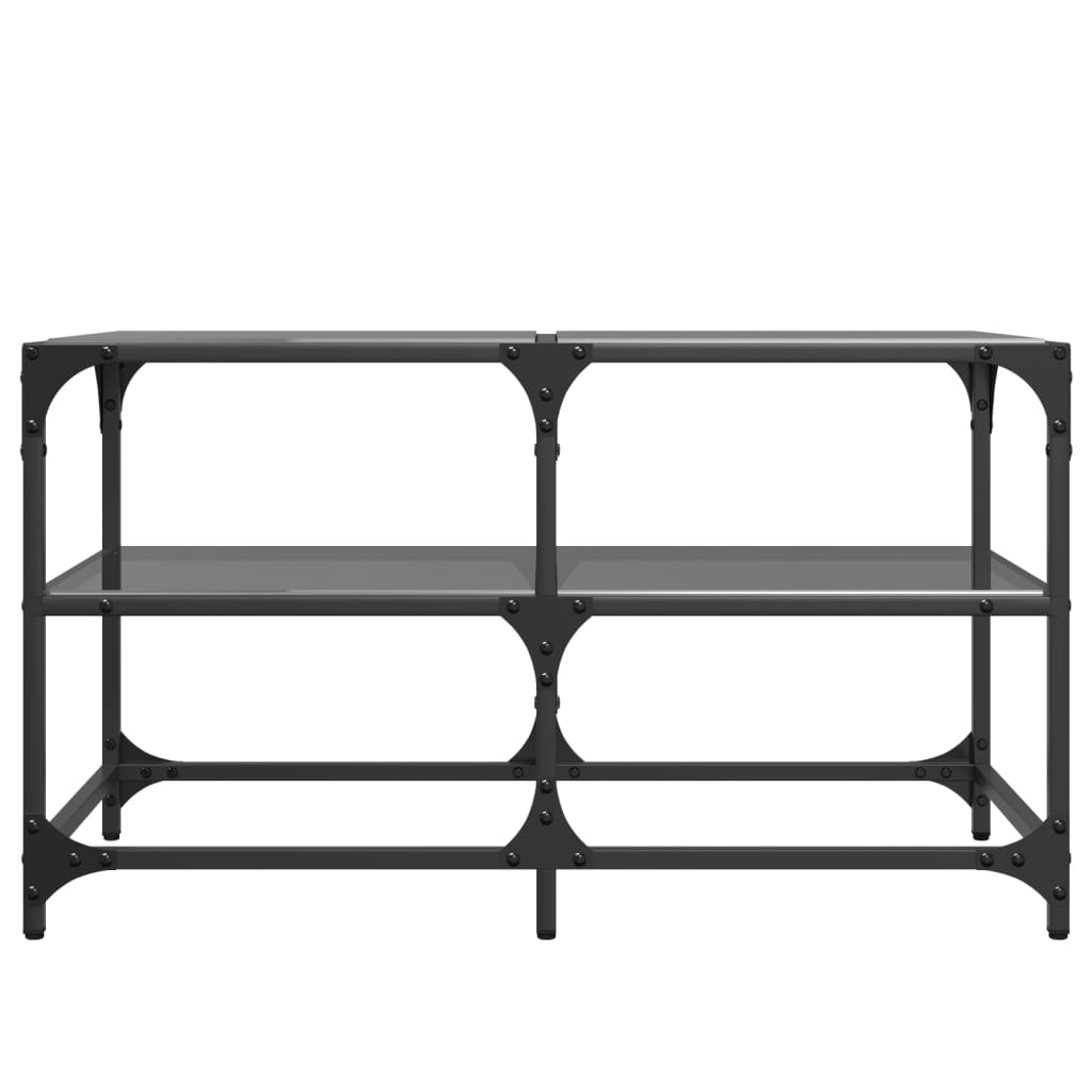 VidaXL Salontafel met zwart glazen blad 78,5x40x45 cm staal
